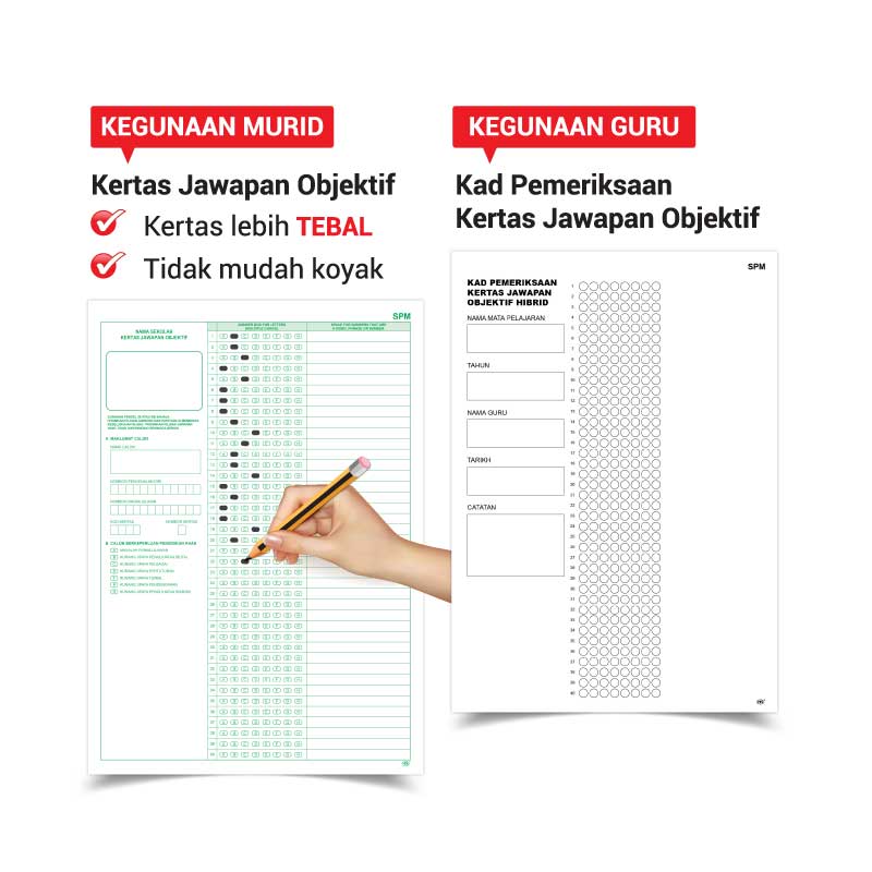 Kad Pemeriksaan & Kertas Jawapan Objektif Hibrid SPM - Sekolah Menengah - Image 3