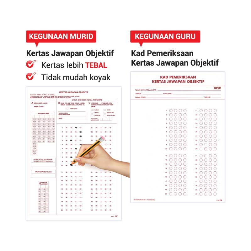 Kad Pemeriksaan & Kertas Jawapan Objektif - Sekolah Rendah - Image 3