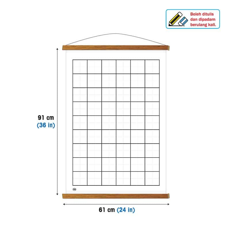 Papan Gulung Pengajaran Nombor - 可卷式数字教学白板