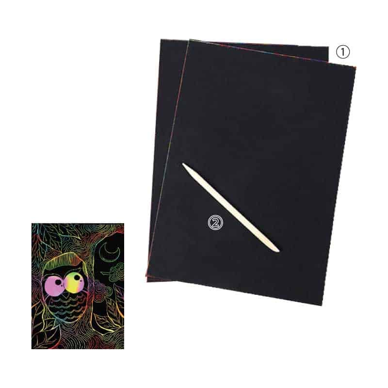Seni Kraf Kertas Gurisan Berwarna-warni - 手工艺彩色手刮画