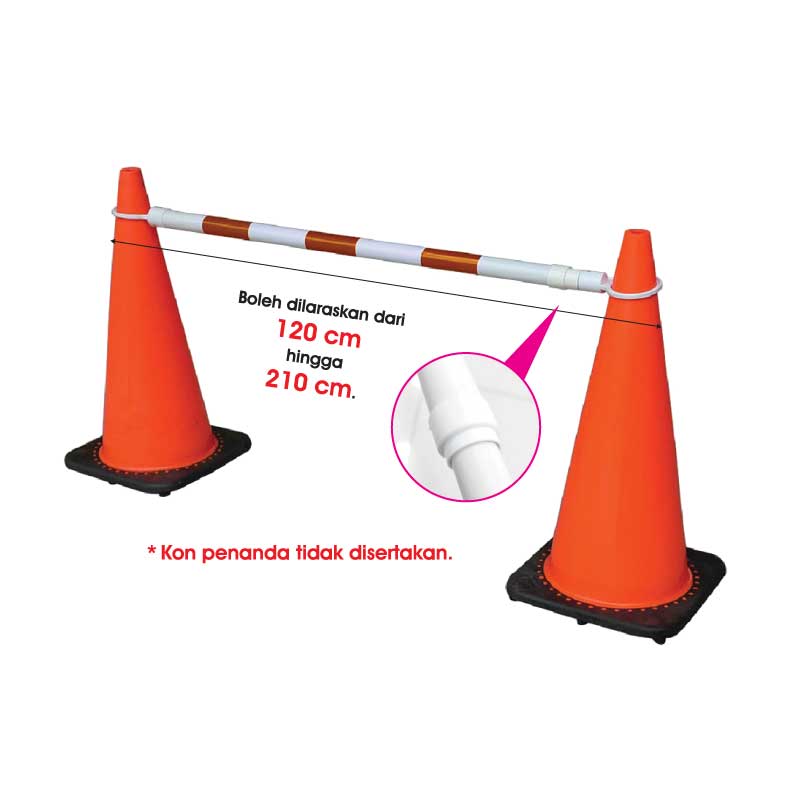 Palang Kon Boleh Dilaras - 可伸缩训练锥连接杆 - Retractable Cone Bar - Image 2