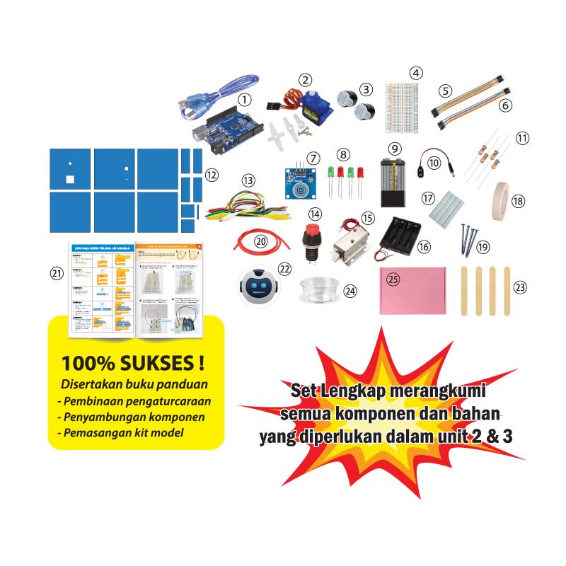 PAPAN UNO - Set Penghasilan Robot Penjaga Air Tanaman & Tabung Saya - Image 2