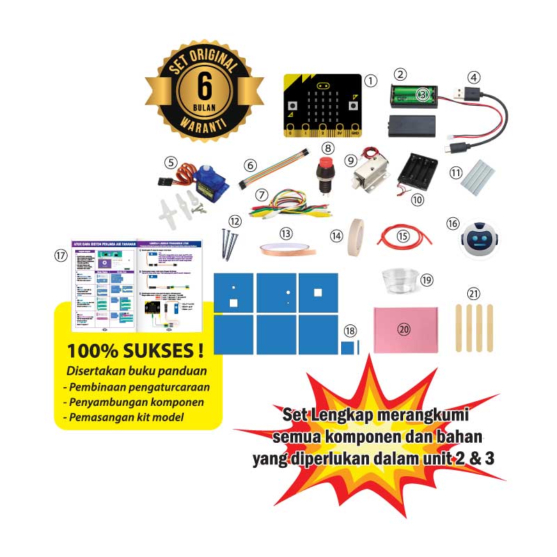 Papan micro:bit - Set Penghasilan Robot Penjaga Air Tanaman & Tabung Saya - Image 2