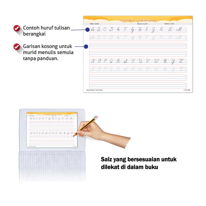 Lembaran Rangkai Kata - Cursive Writing Worksheet - Image 2